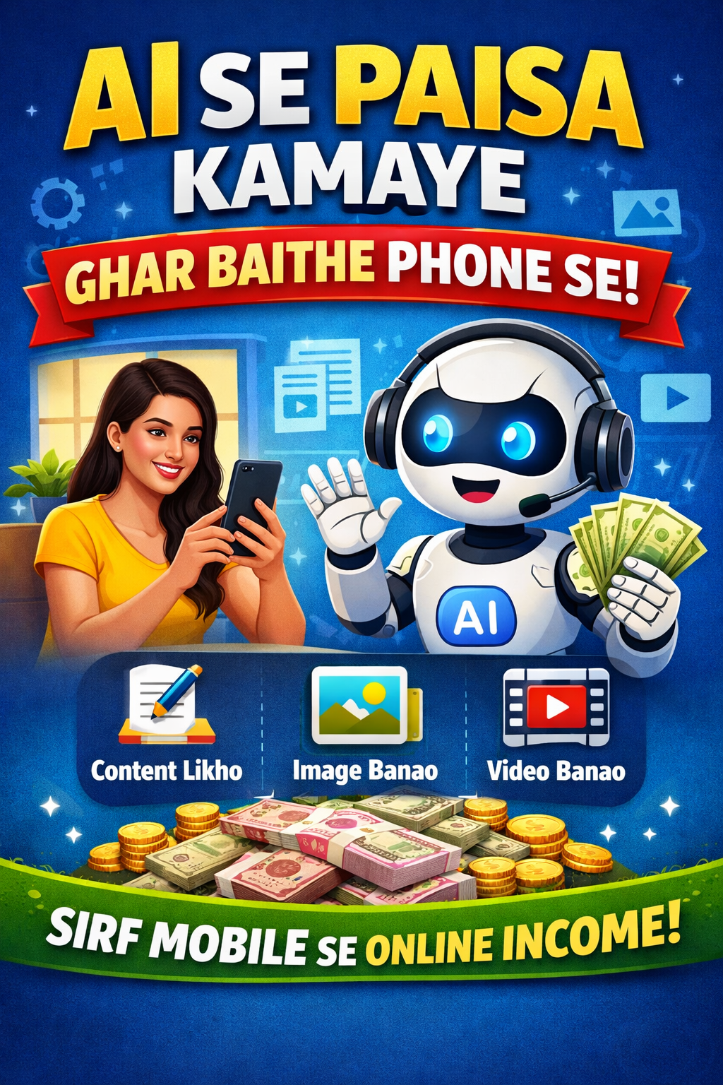 AI Se Paisa Kaise Kamaye Ghar Baithe Apni Phone Se
