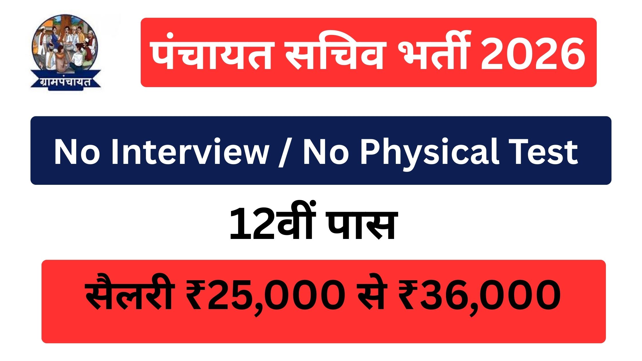 Panchayat Sachiv Recruitment 2026 Salary 36000