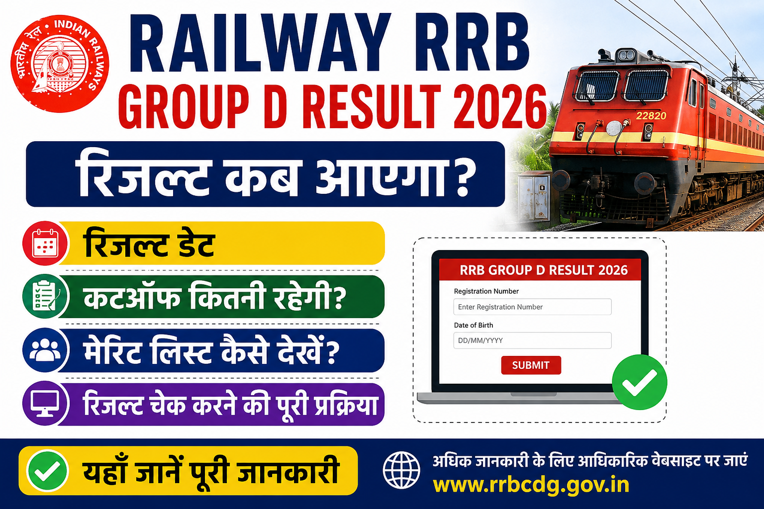 Railway RRB Group D Result 2026 Latest Update in Hindi
